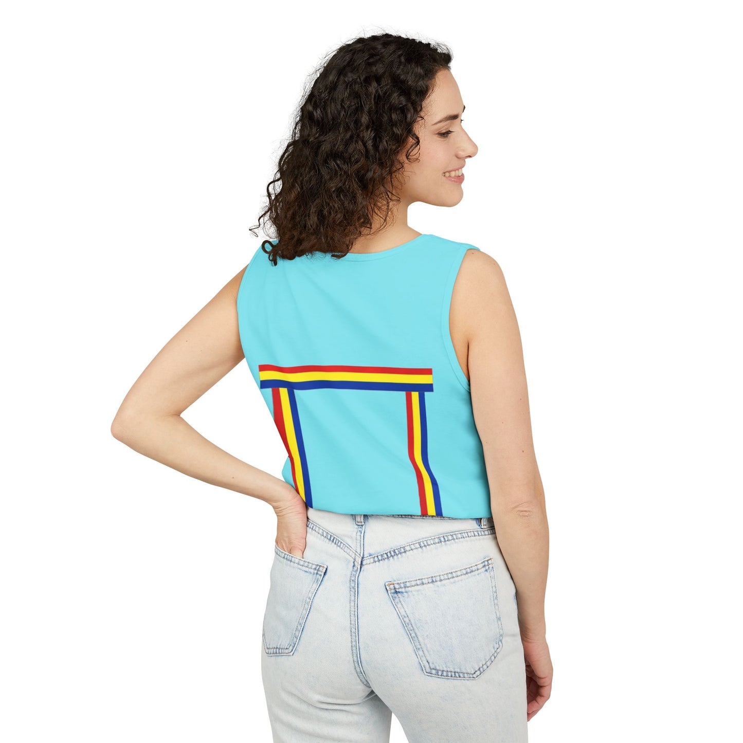 Blue Ribbon Shirt inpired Tank Top — Minimal Rainbow Ribbon Graphic