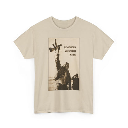 T-Shirt — 'Remember Wounded Knee' Historical Protest Tee with Arrow Emblem