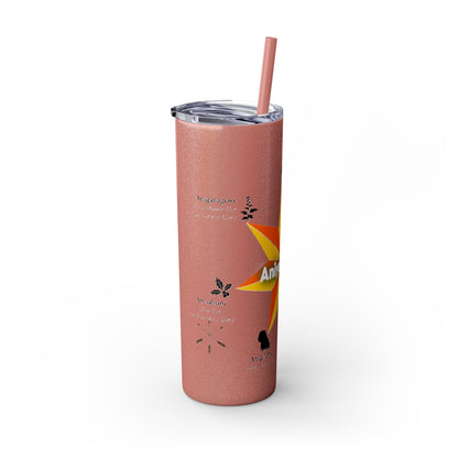 Cherokee 20oz Skinny Tumbler - Aniyunwiya Star Design with Straw