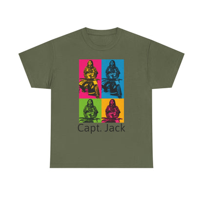 T-Shirt — Capt. Jack Pop-Art Portrait Tee with Arrow Back Print