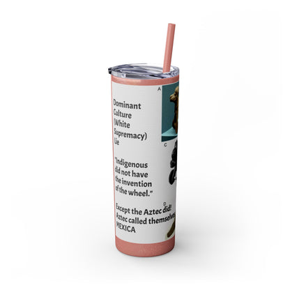 Aztec 20oz Skinny Tumbler - Educational Indigenous Artifacts Design