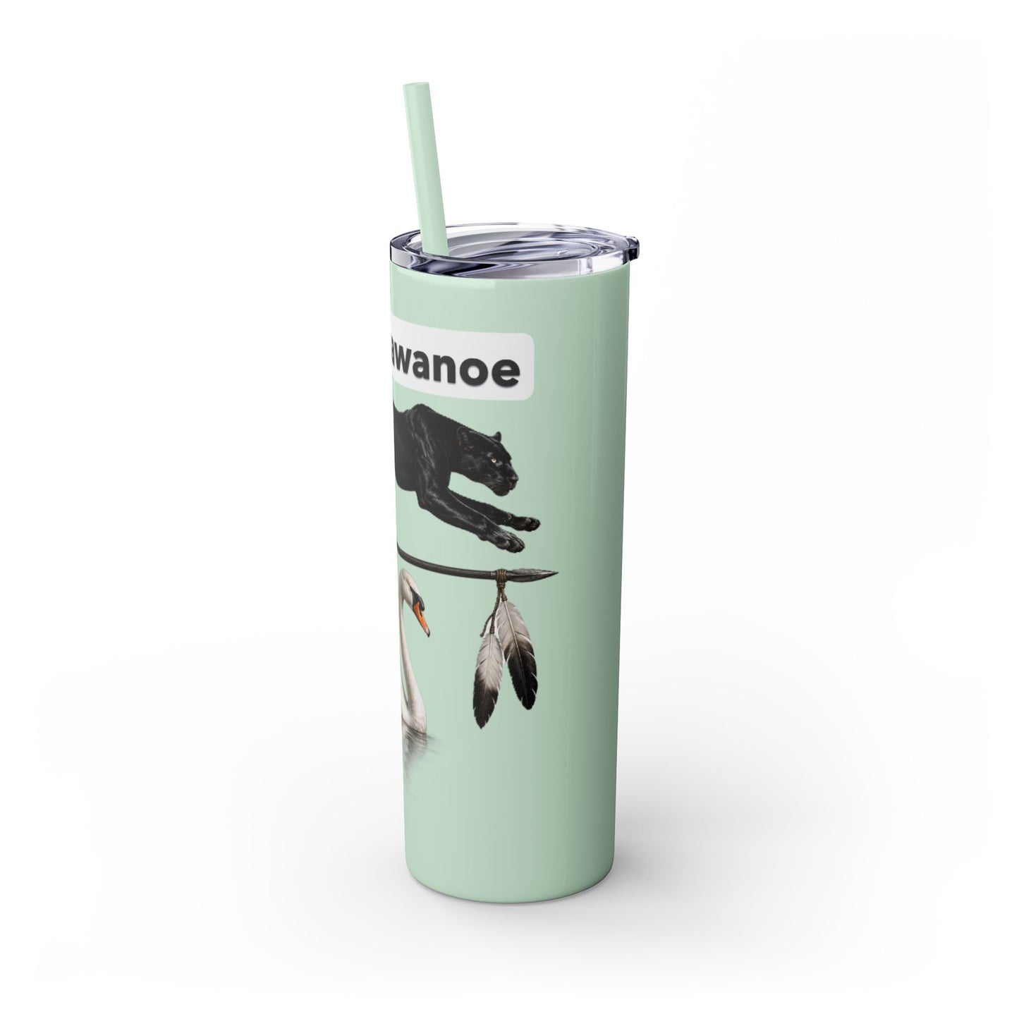 Shawnee East Skinny 20oz Tumbler with Straw — East Shawano River Swan & Otter Design