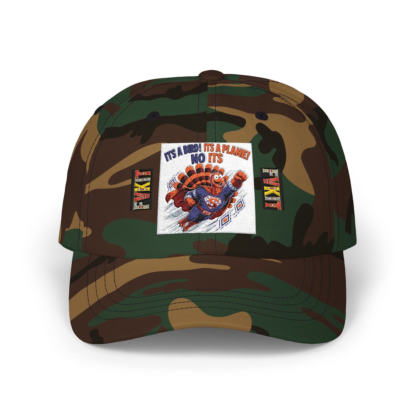 Turkey Dad Cap with Retro Turkey 'It’s A Murder, It’s A Massacre, No It’s' Graphic — Thanksgiving Hat