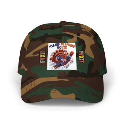 Turkey Dad Cap with Retro Turkey 'It’s A Murder, It’s A Massacre, No It’s' Graphic — Thanksgiving Hat