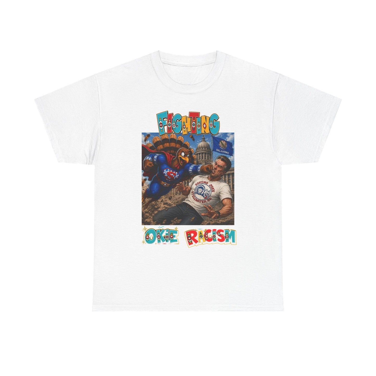 Turkey T-Shirt — Retro Comic 'Stop Racism' Graphic Tee