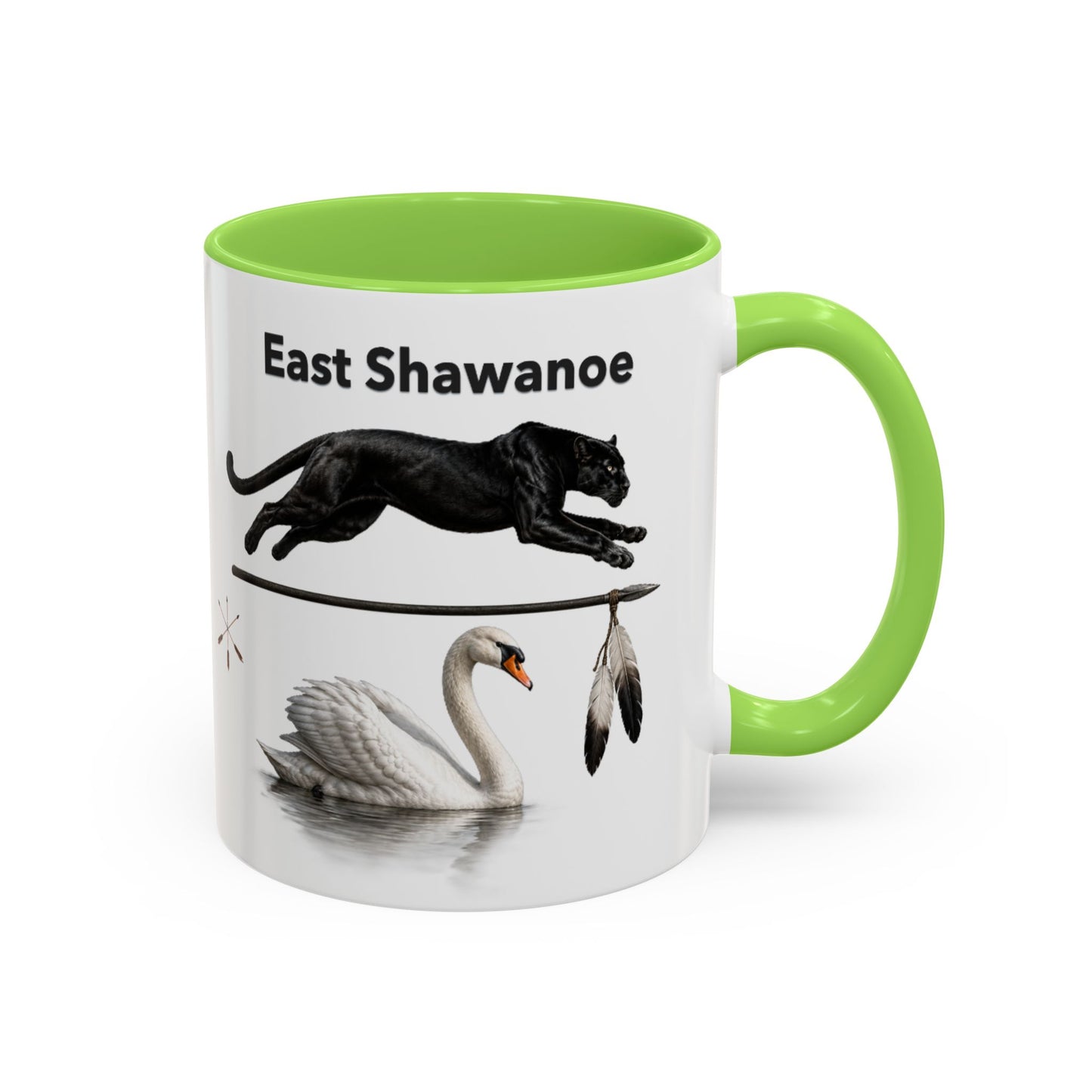Shawnee East Shawanoe Mascot Panther & Swan Coffee Mug (11oz/15oz)