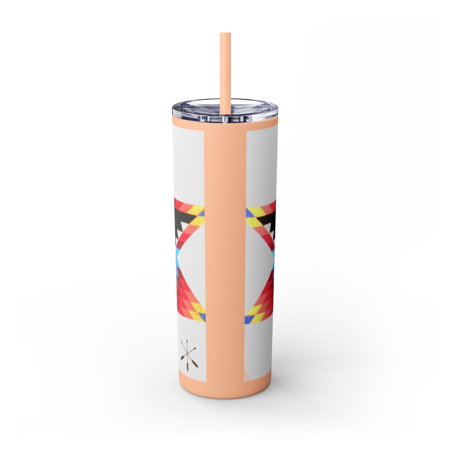 Onci 20oz Skinny Tumbler - Geometric Thunderbird Design, Insulated Travel Cup with Straw