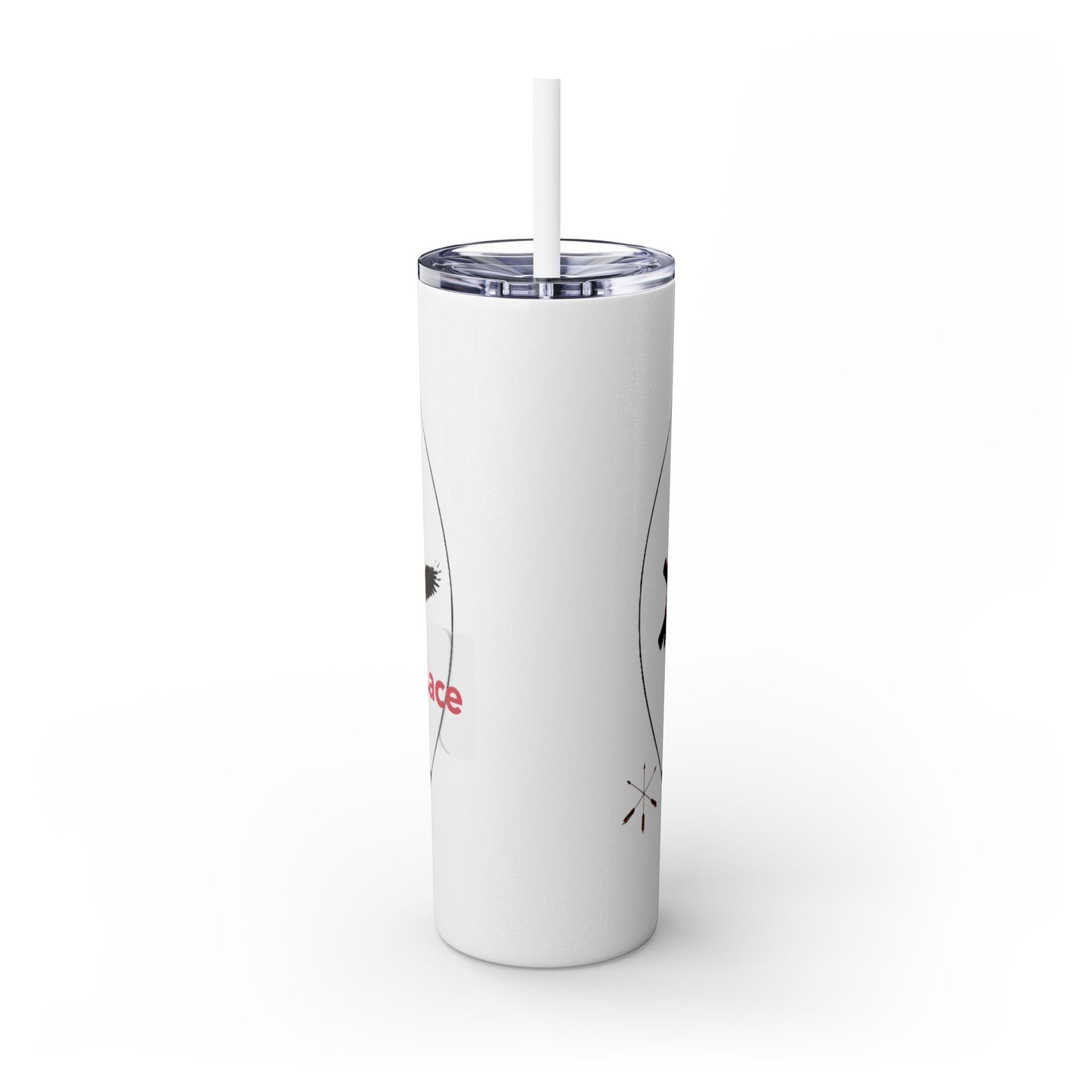 Kialegee 20oz Skinny Tumbler — Faith & Outdoor Lacrosse Design with Cross, Sticks, Campfire