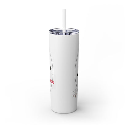 Kialegee 20oz Skinny Tumbler — Faith & Outdoor Lacrosse Design with Cross, Sticks, Campfire
