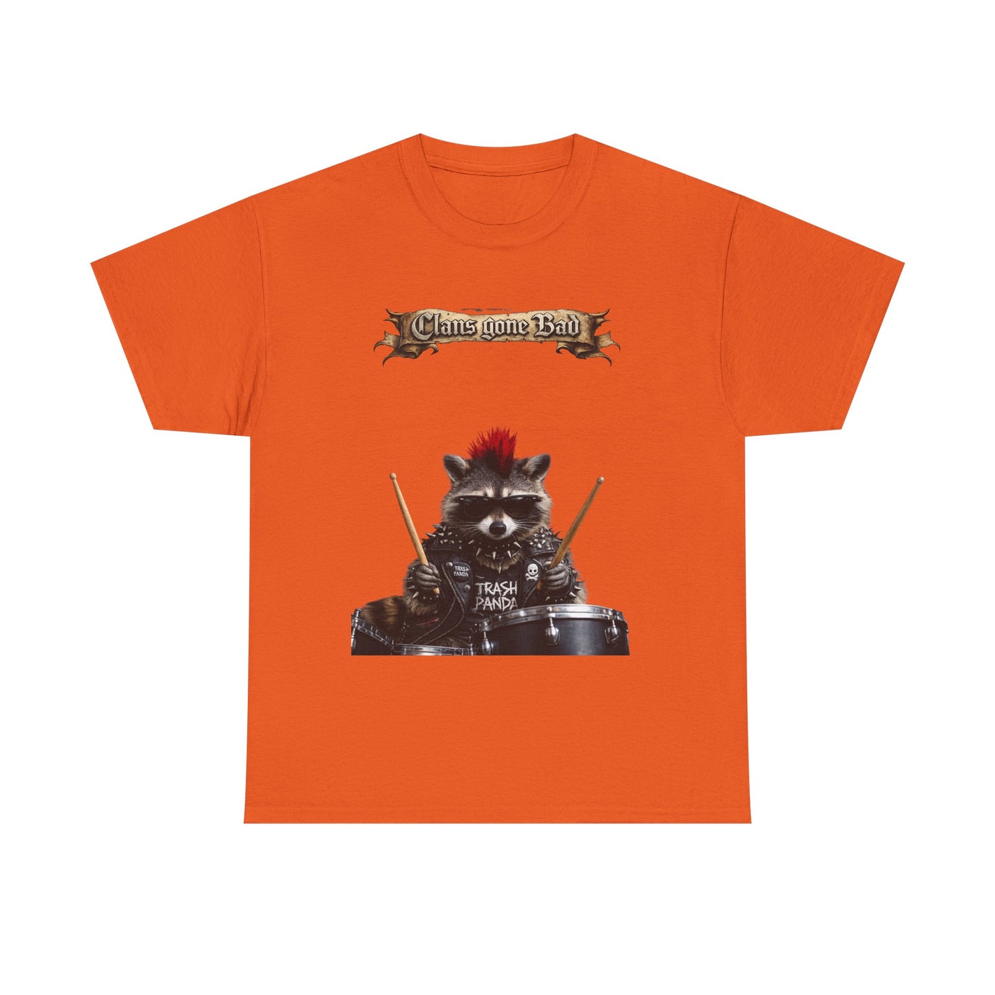 ClansDrummer Raccoon Graphic Tee — "Chaos Goes Brrr" Cute Punk Rock T-Shirt