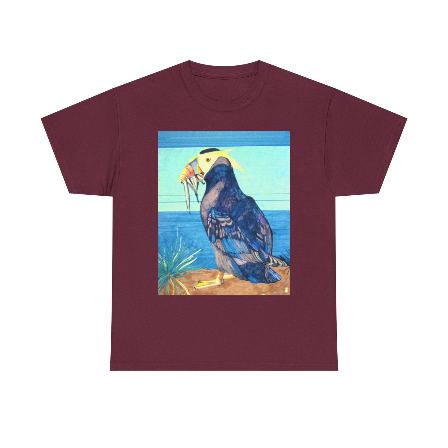 Puffin Beach Tee — Vintage Seaside Bird Graphic T-Shirt