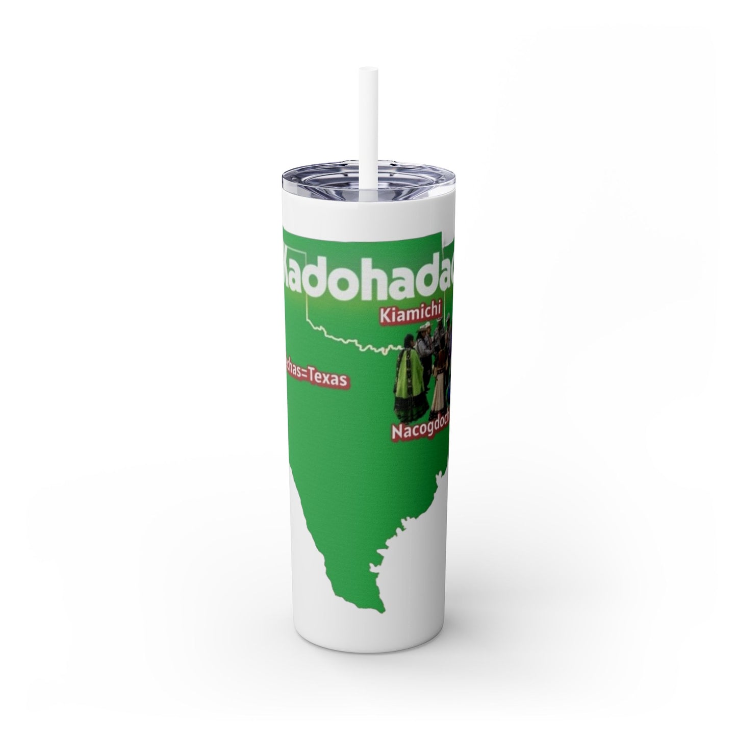 Caddo Kadohadoha Texas Map 20oz Skinny Tumbler with Straw
