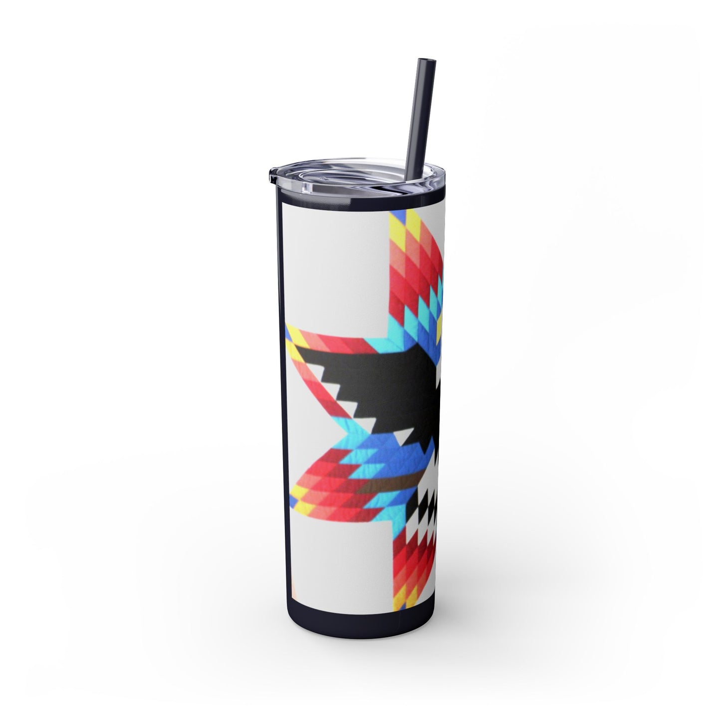 Onci 20oz Skinny Tumbler - Geometric Thunderbird Design, Insulated Travel Cup with Straw