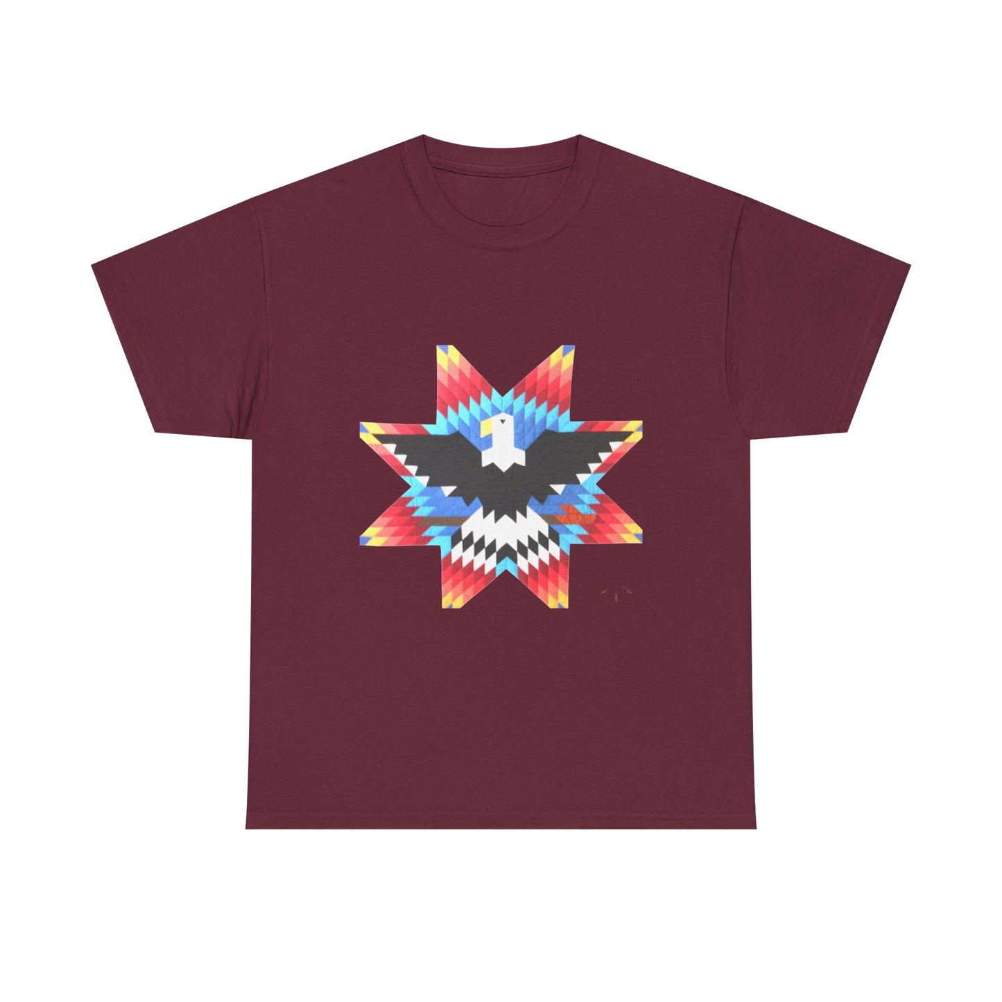T-Shirt — Colorful Native Star Eagle Graphic Tee (Front Eagle Star, Back Crossed Arrows)