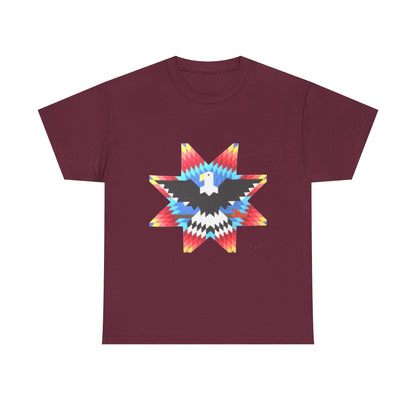 T-Shirt — Colorful Native Star Eagle Graphic Tee (Front Eagle Star, Back Crossed Arrows)