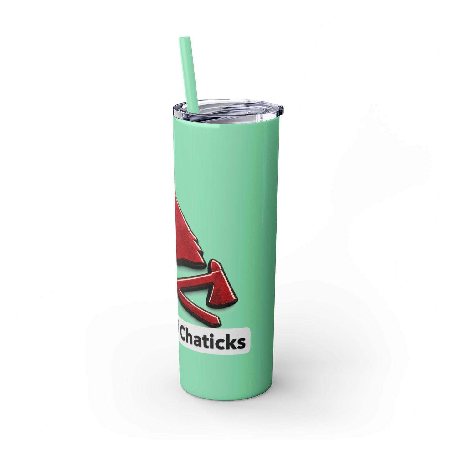 Pawnee Skinny Tumbler — Red Wolf Logo 20oz Insulated Tumbler with Straw