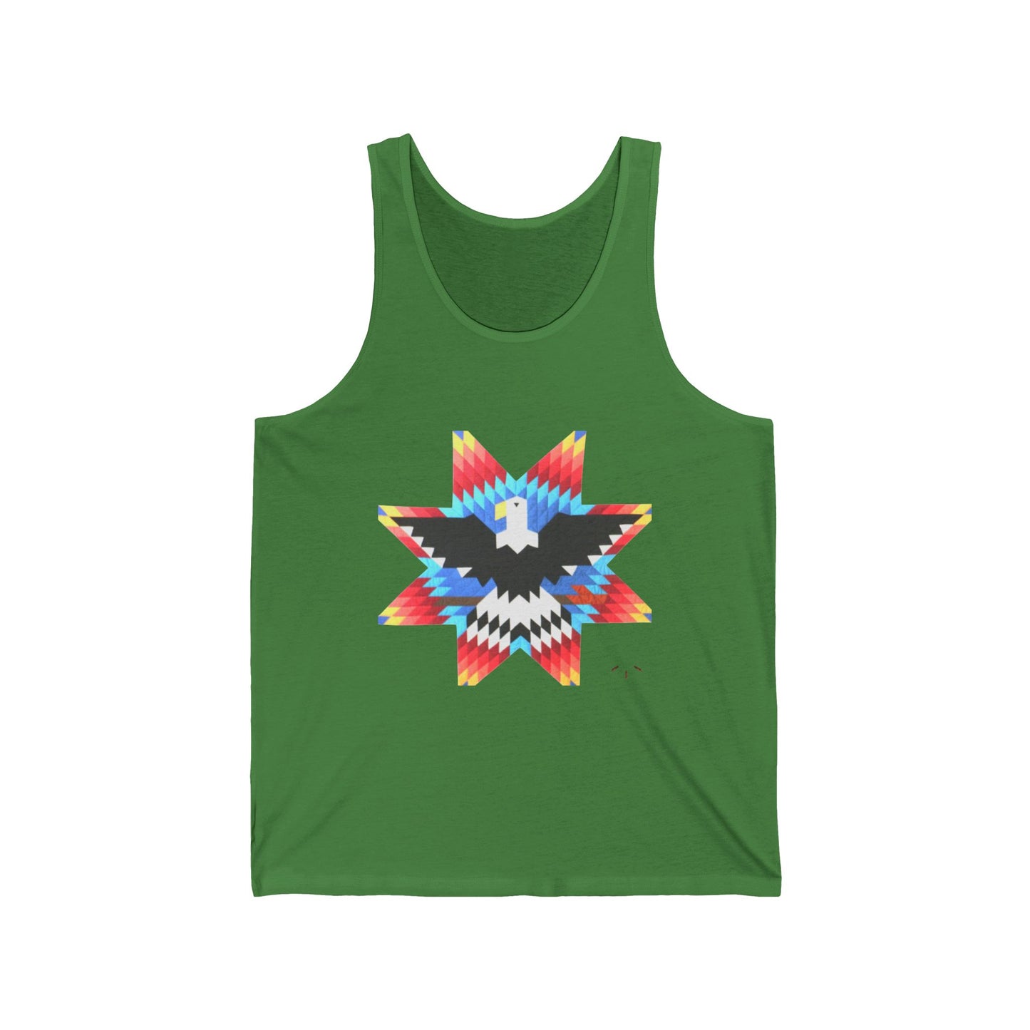 Native-Inspired Eagle Star Tank Top — Geometric Tribal Arrow Back Graphic