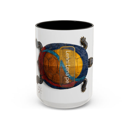 Delaware West Colorful Turtle Coffee Mug — Vibrant Hand-Painted Shell Design (11oz/15oz)
