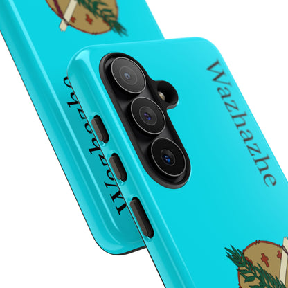 Osage Phone Case — Wazhahze Tribal Shield Design (Native Feather & Tomahawk)