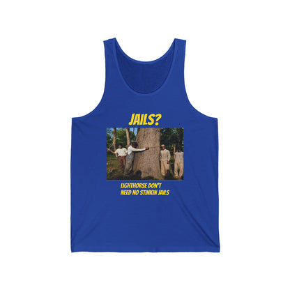 Jails? Tank Top — "Lighthorse Don’t Need No Stinkin’ Jails" Vintage Western Graphic