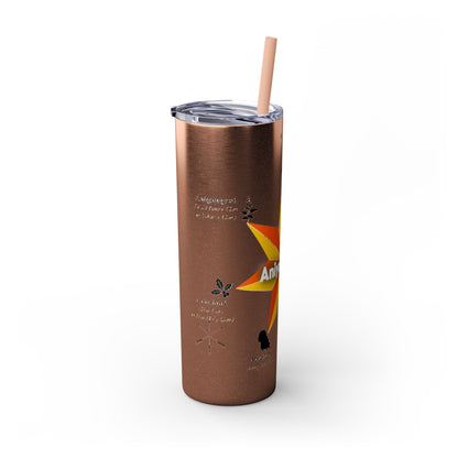 Cherokee 20oz Skinny Tumbler - Aniyunwiya Star Design with Straw
