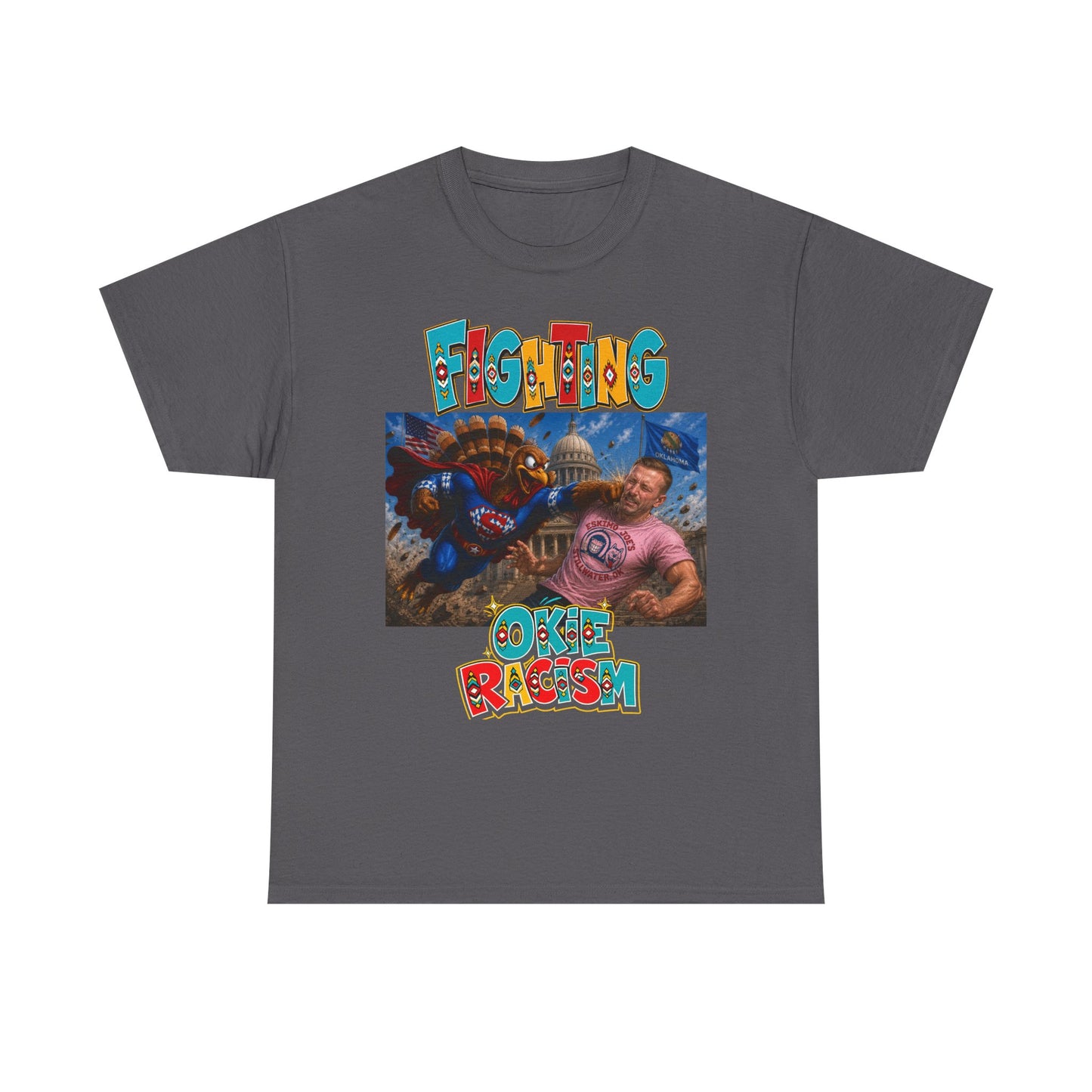 Turkey Fighting Racism Graphic Tee — Bold Retro Photo Design