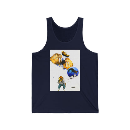 Walrus Tank Top — Explorer Illustration & Crossed Arrows Graphic