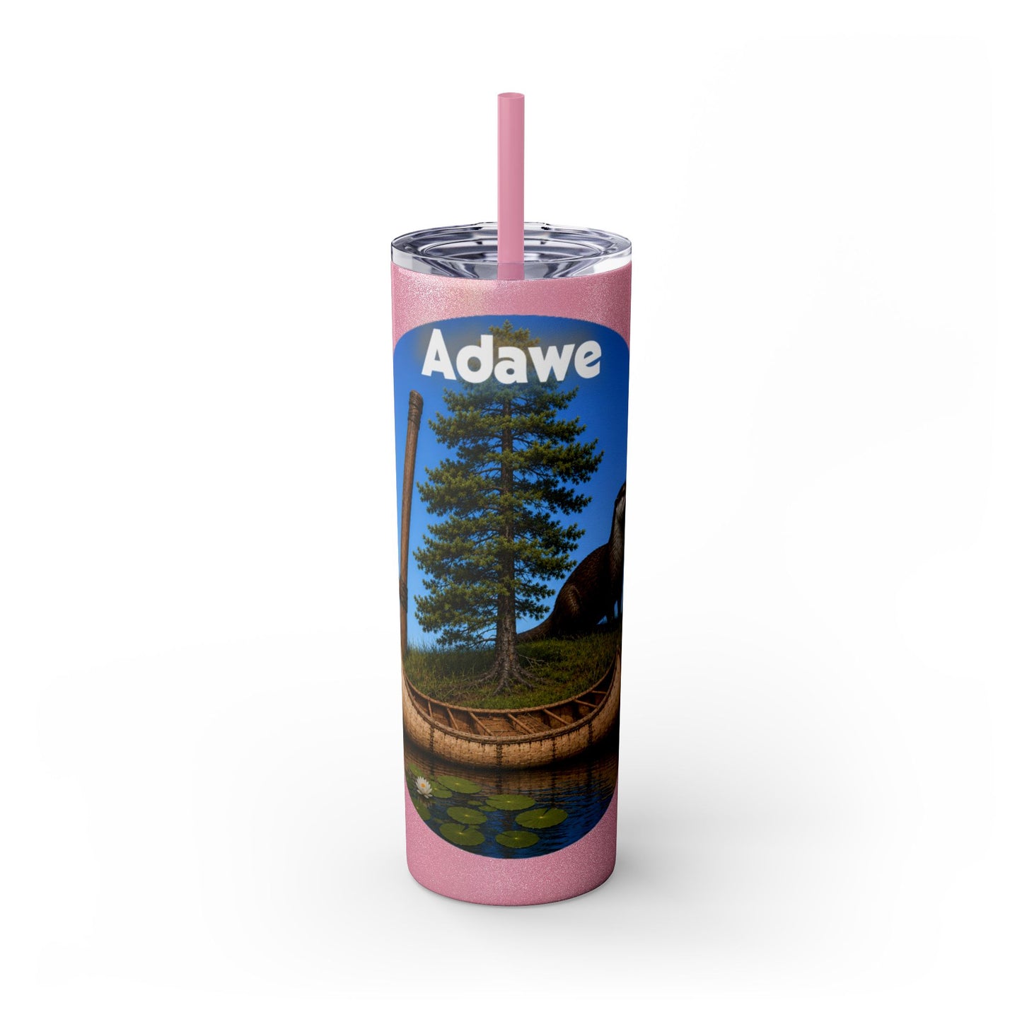 Ottawa Adawe Canoe Skinny Tumbler — 20oz Insulated Travel Cup with Straw