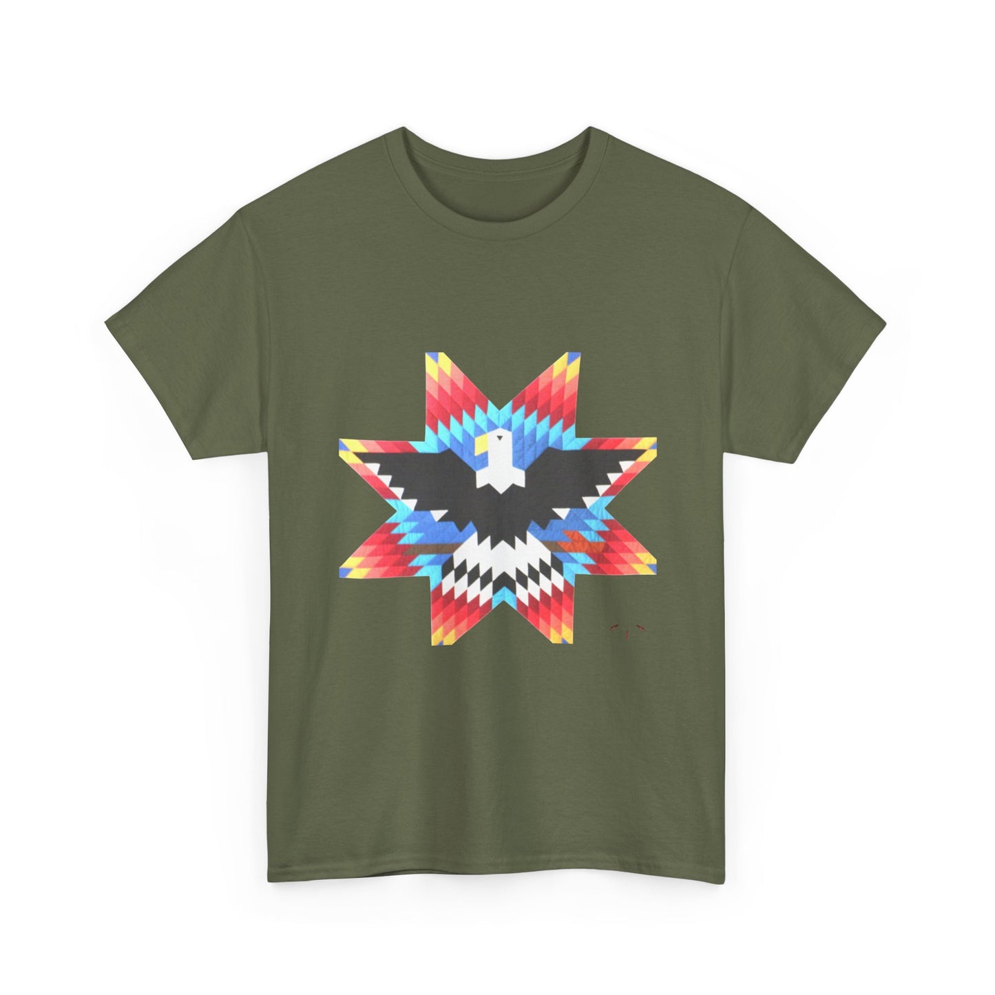 T-Shirt — Colorful Native Star Eagle Graphic Tee (Front Eagle Star, Back Crossed Arrows)