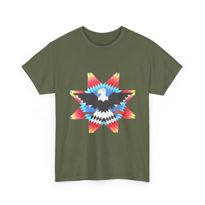 T-Shirt — Colorful Native Star Eagle Graphic Tee (Front Eagle Star, Back Crossed Arrows)