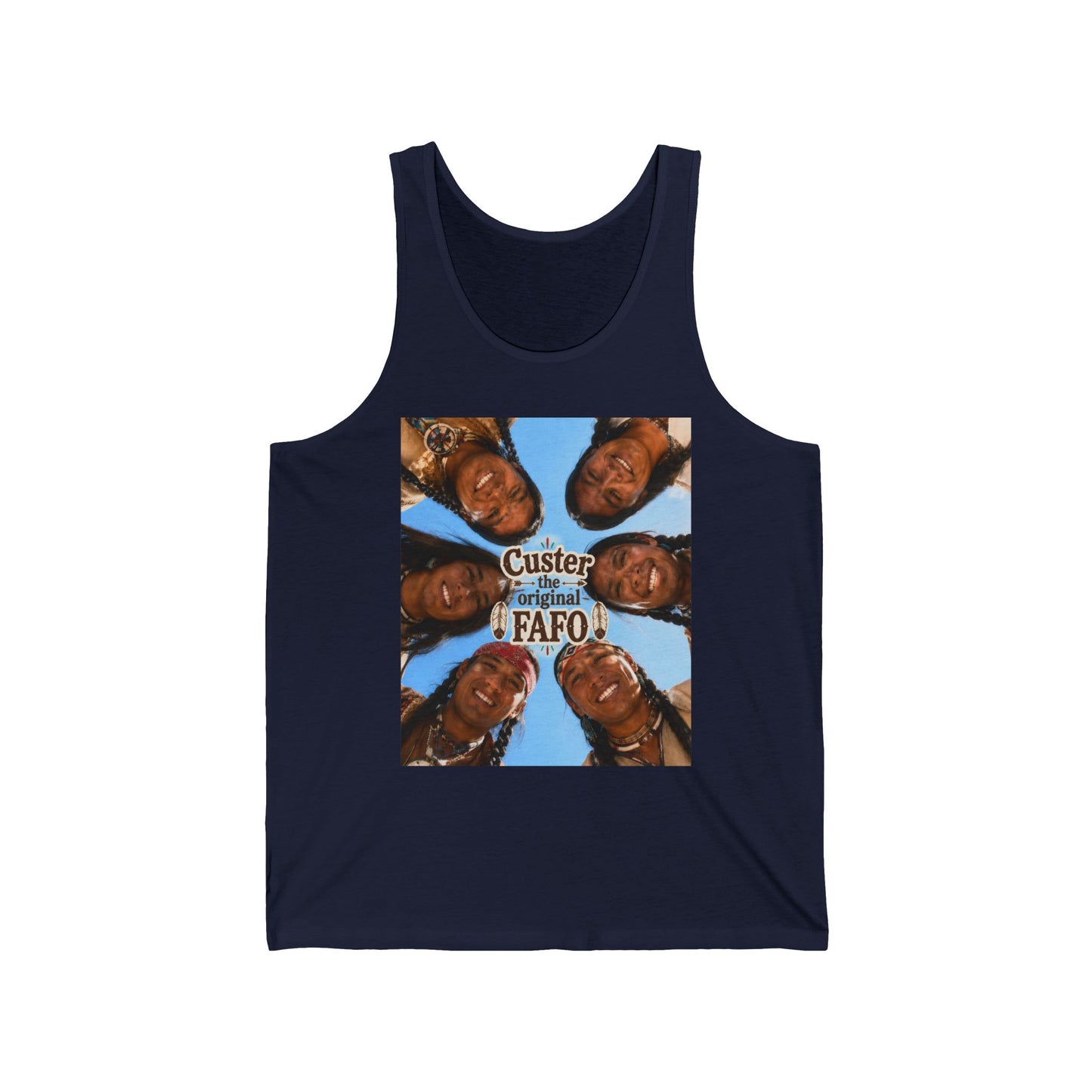 Custer FAFO Graphic Tank Top — 'Custer the Original FAFO' Retro Photo & Arrow Club Design