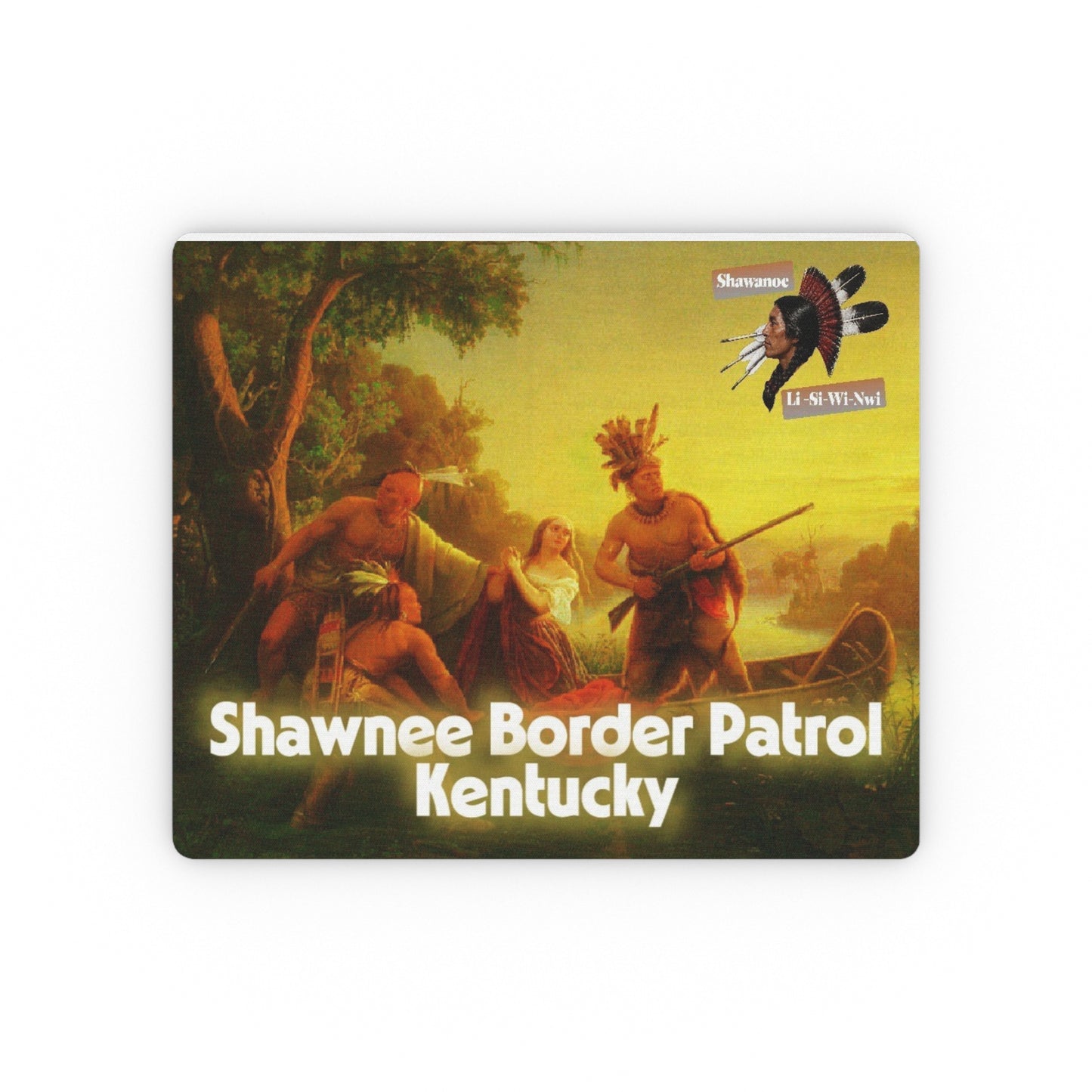 Absentee Shawnee Border Patrol Kentucky Rectangular Mouse Pad – Vintage Native American Scene
