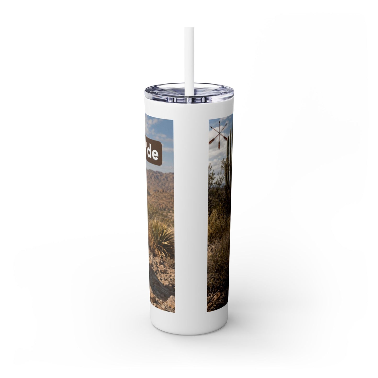 Ft. Sill Apache 20oz Skinny Tumbler with Desert Native Warrior Photo Wrap