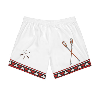 First Nations Flag Beach Shorts — Indigenous Tribal Emblems Swim Trunks