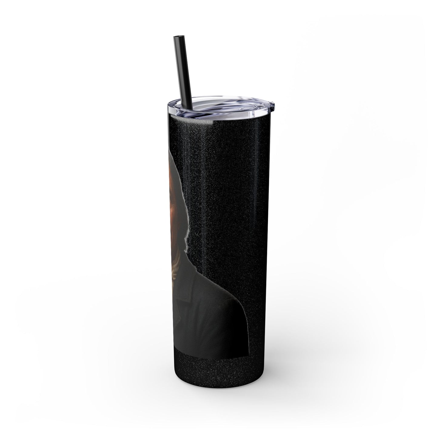 Chitto Harjo 20oz Skinny Tumbler with Classic Native American Portrait — Travel Straw Cup