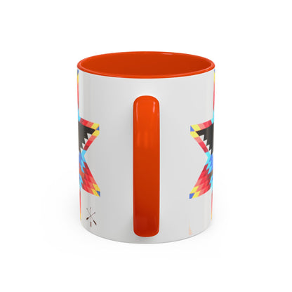 Onci  Eagle Star Ceramic Mug — Colorful Geometric Native-Inspired Coffee Cup (11oz, 15oz)