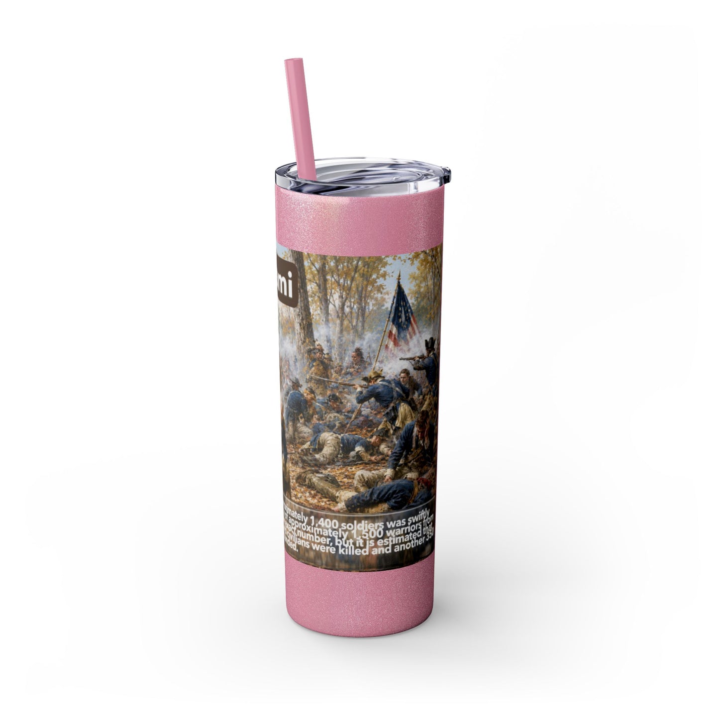Miami Tribe Historical Skinny Tumbler 20oz — Native American Heritage Travel Cup