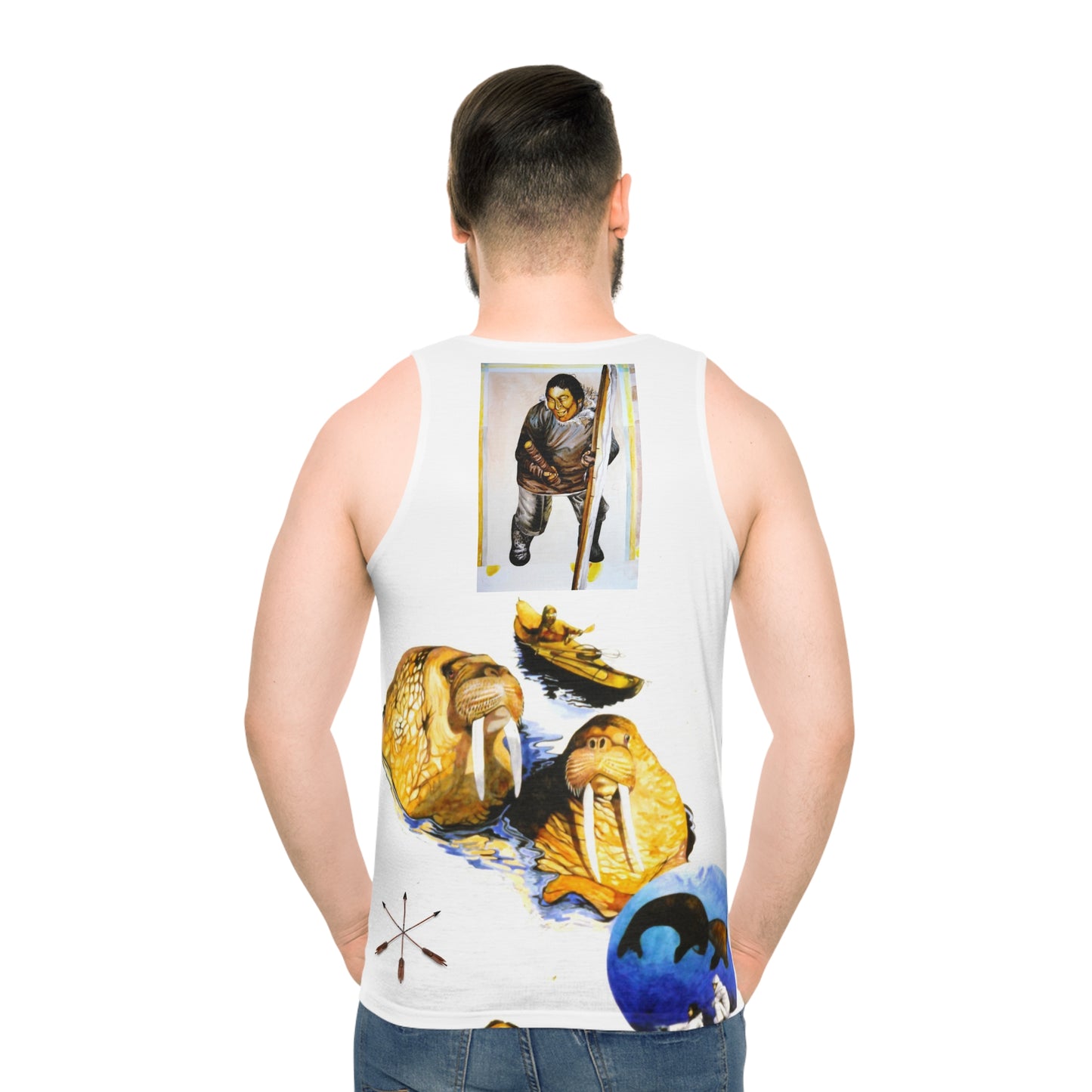Arctic Walrus Art Tank Top — Vintage Inuit Exploration Graphic