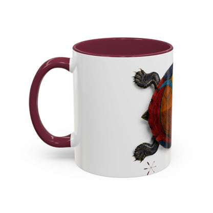 Delaware West Colorful Turtle Coffee Mug — Vibrant Hand-Painted Shell Design (11oz/15oz)