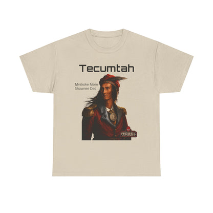 Tecumtah Native American Portrait T‑Shirt — Mvskoke Mom/Shawnee Dad Heritage Tee
