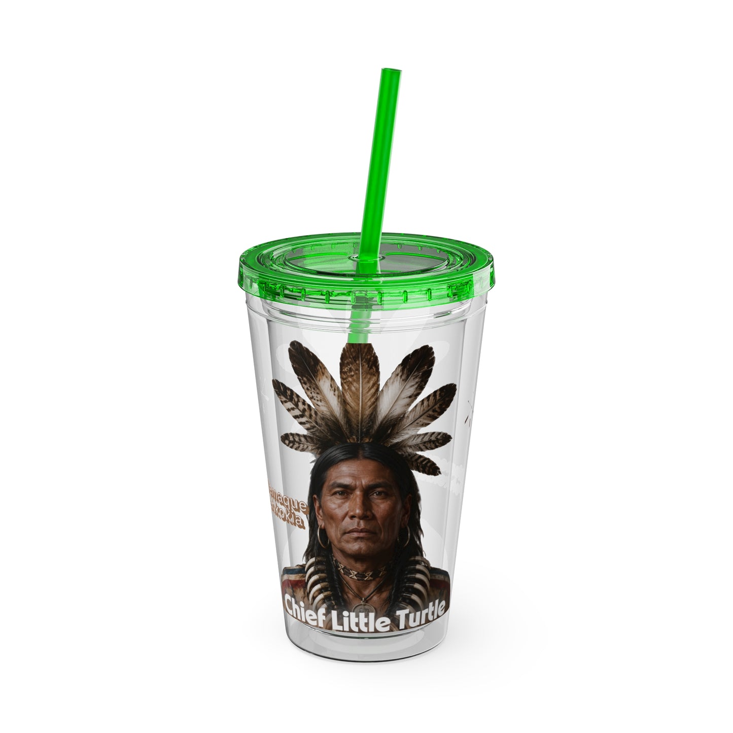 Miami Chief Little Turtle Sunsplash 16oz Tumbler with Straw