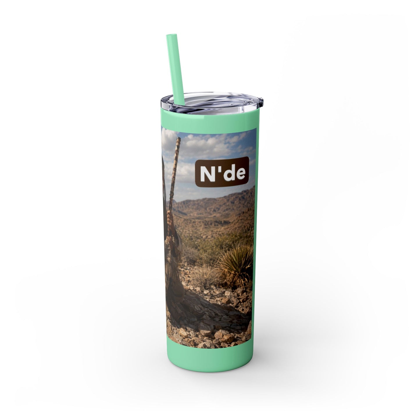 Ft. Sill Apache 20oz Skinny Tumbler with Desert Native Warrior Photo Wrap