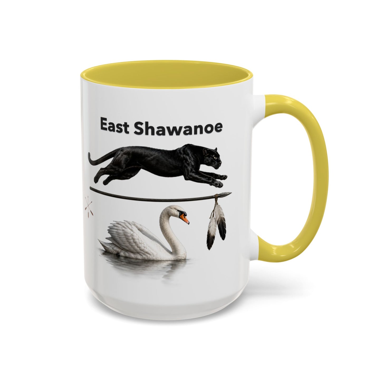 Shawnee East Shawanoe Mascot Panther & Swan Coffee Mug (11oz/15oz)