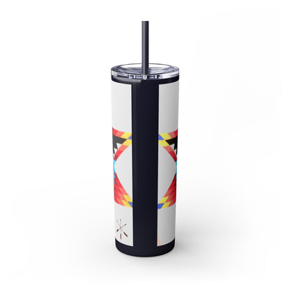 Onci 20oz Skinny Tumbler - Geometric Thunderbird Design, Insulated Travel Cup with Straw