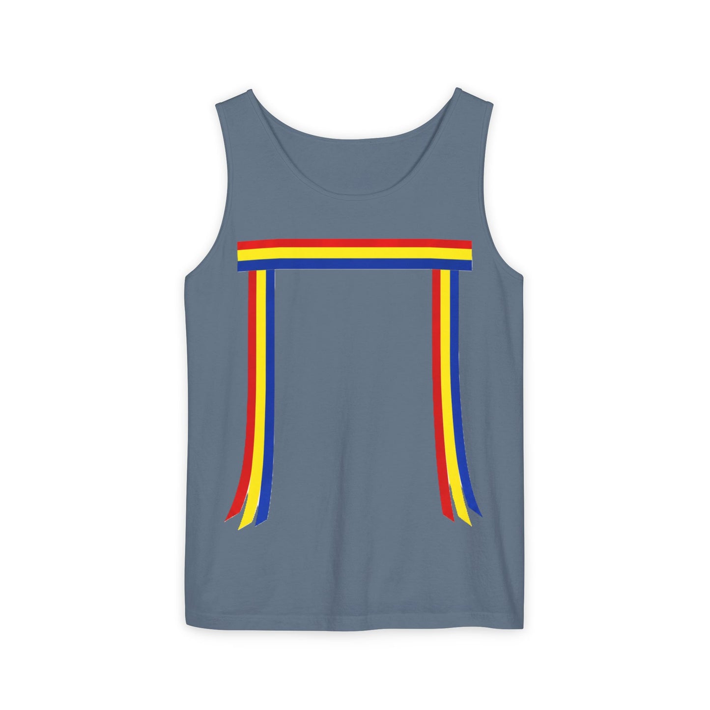 Blue Ribbon Shirt inpired Tank Top — Minimal Rainbow Ribbon Graphic