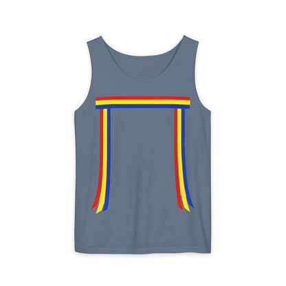 Blue Ribbon Shirt inpired Tank Top — Minimal Rainbow Ribbon Graphic