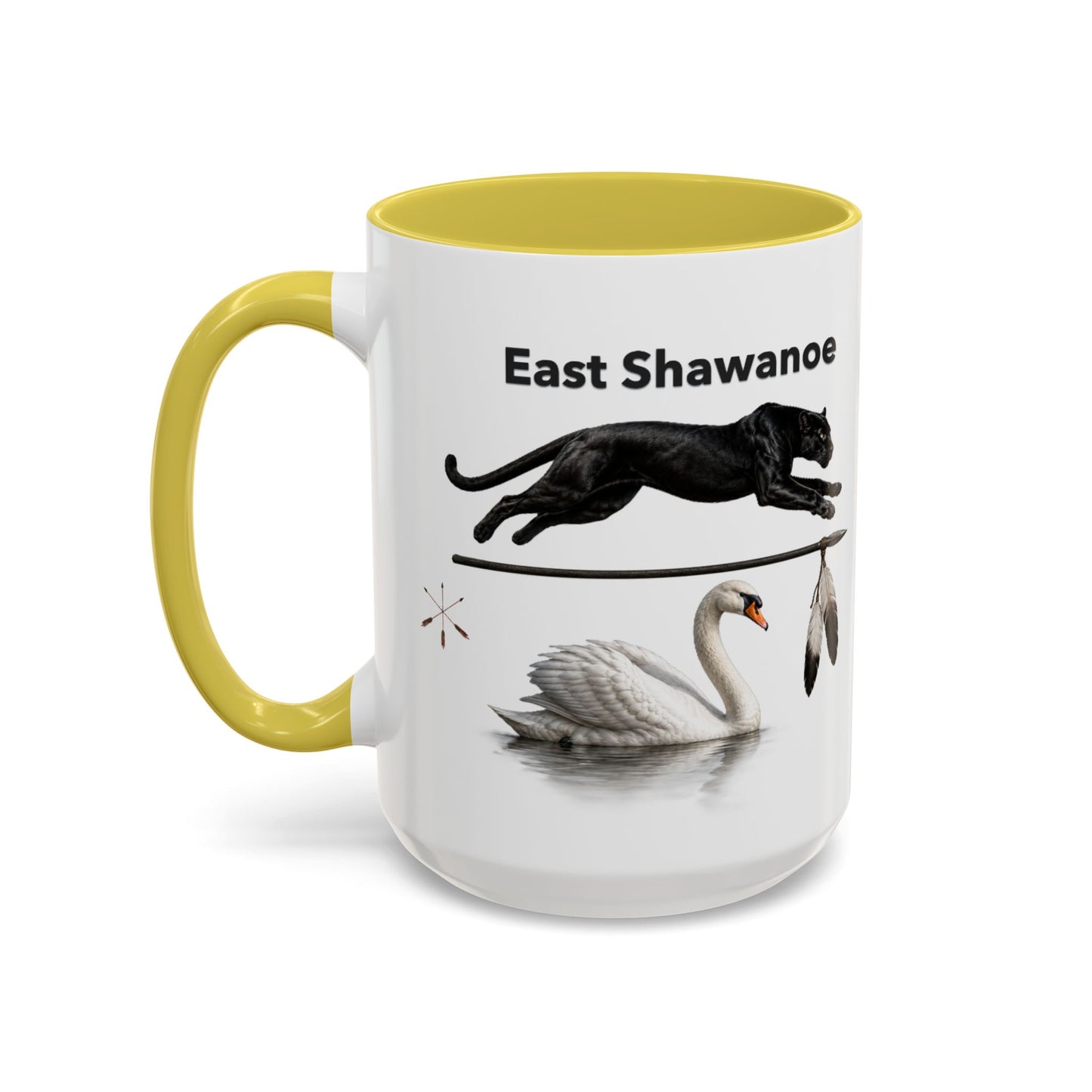 Shawnee East Shawanoe Mascot Panther & Swan Coffee Mug (11oz/15oz)