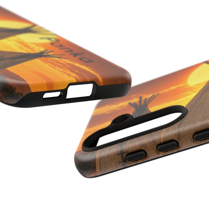 Ponca Sunset Tipi Phone Case — Personalized Native Teepee Landscape