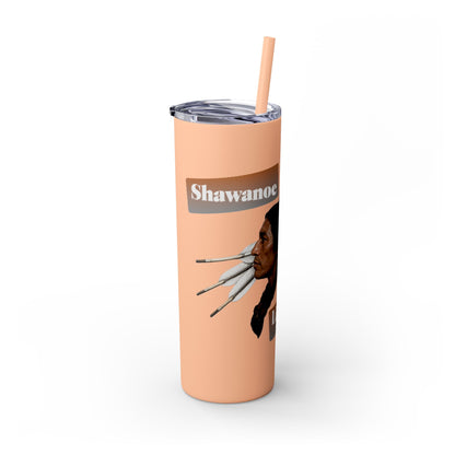 Shawnee Absentee Skinny Tumbler with Straw, 20oz