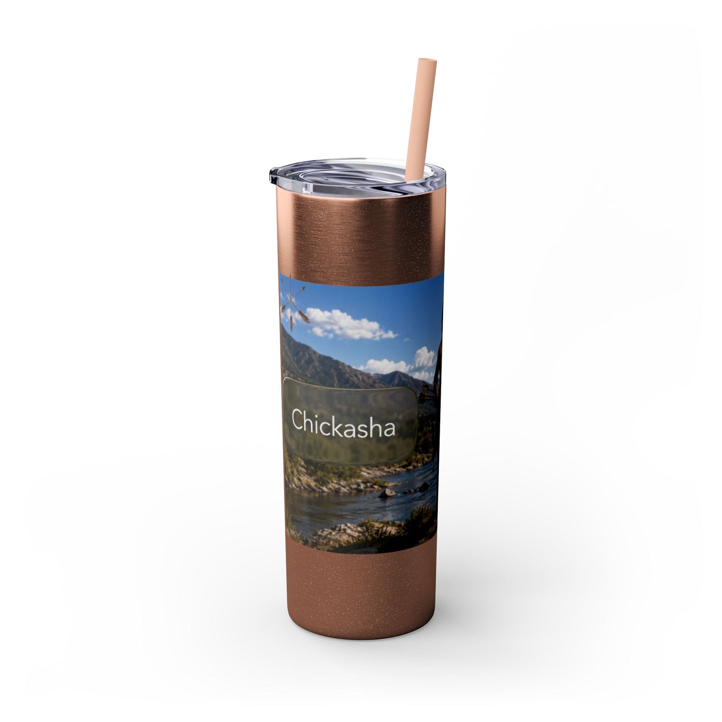 Chickasaw Skinny Tumbler with Straw, 20oz